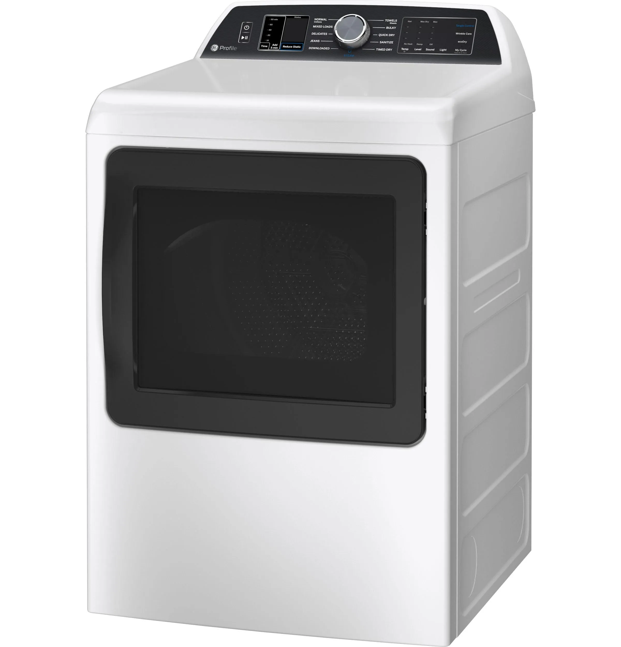 Ge Appliances PTD70GBSTWS Ge Profile&#8482; 7.4 Cu. Ft. Capacity Smart Aluminized Alloy Drum Gas Dryer With Sanitize Cycle And Sensor Dry