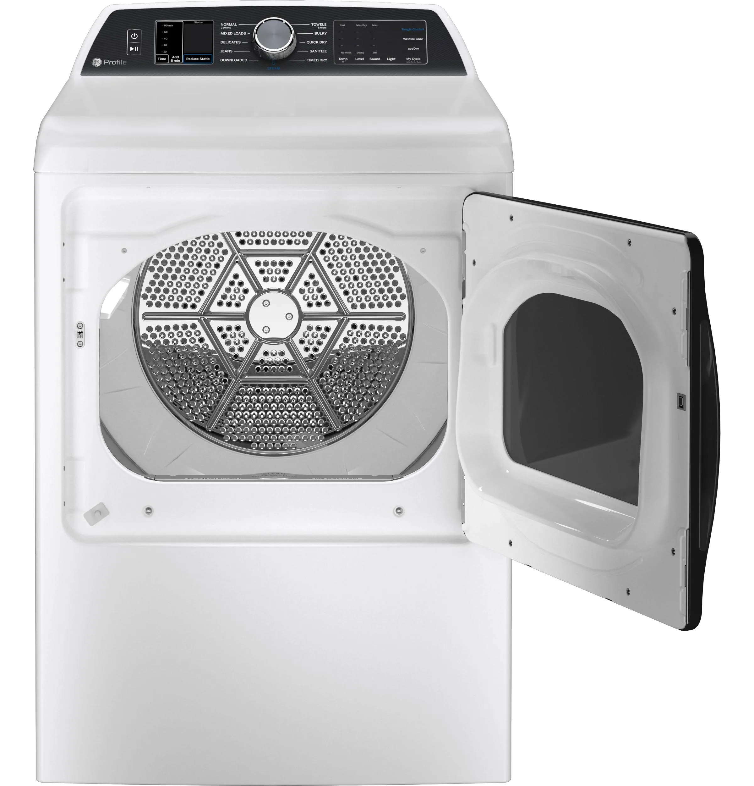 Ge Appliances PTD70GBSTWS Ge Profile&#8482; 7.4 Cu. Ft. Capacity Smart Aluminized Alloy Drum Gas Dryer With Sanitize Cycle And Sensor Dry