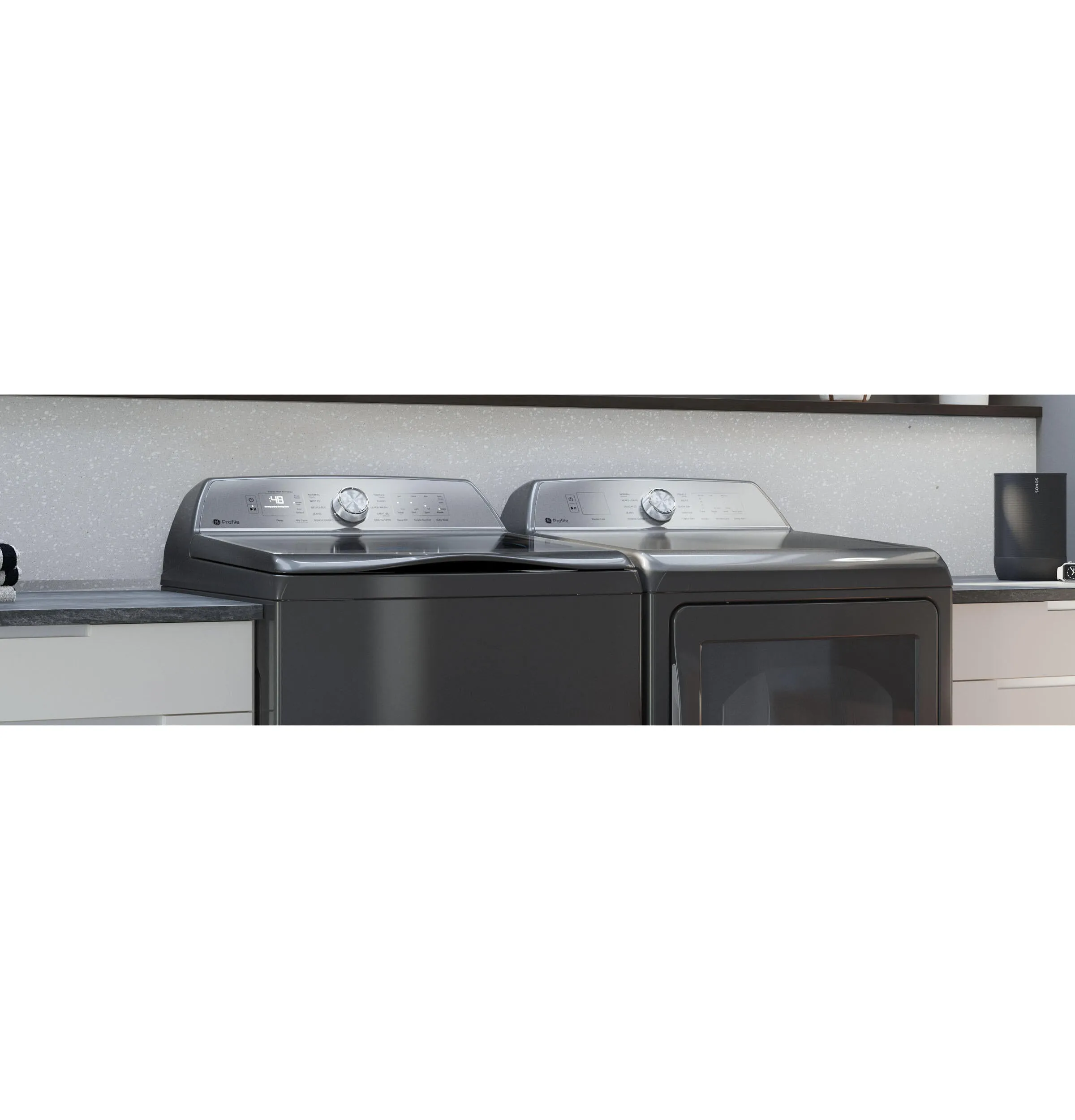 Ge Appliances PTW600BPRDG Ge Profile&#8482; 5.0 Cu. Ft. Capacity Washer With Smarter Wash Technology And Flexdispense&#8482;