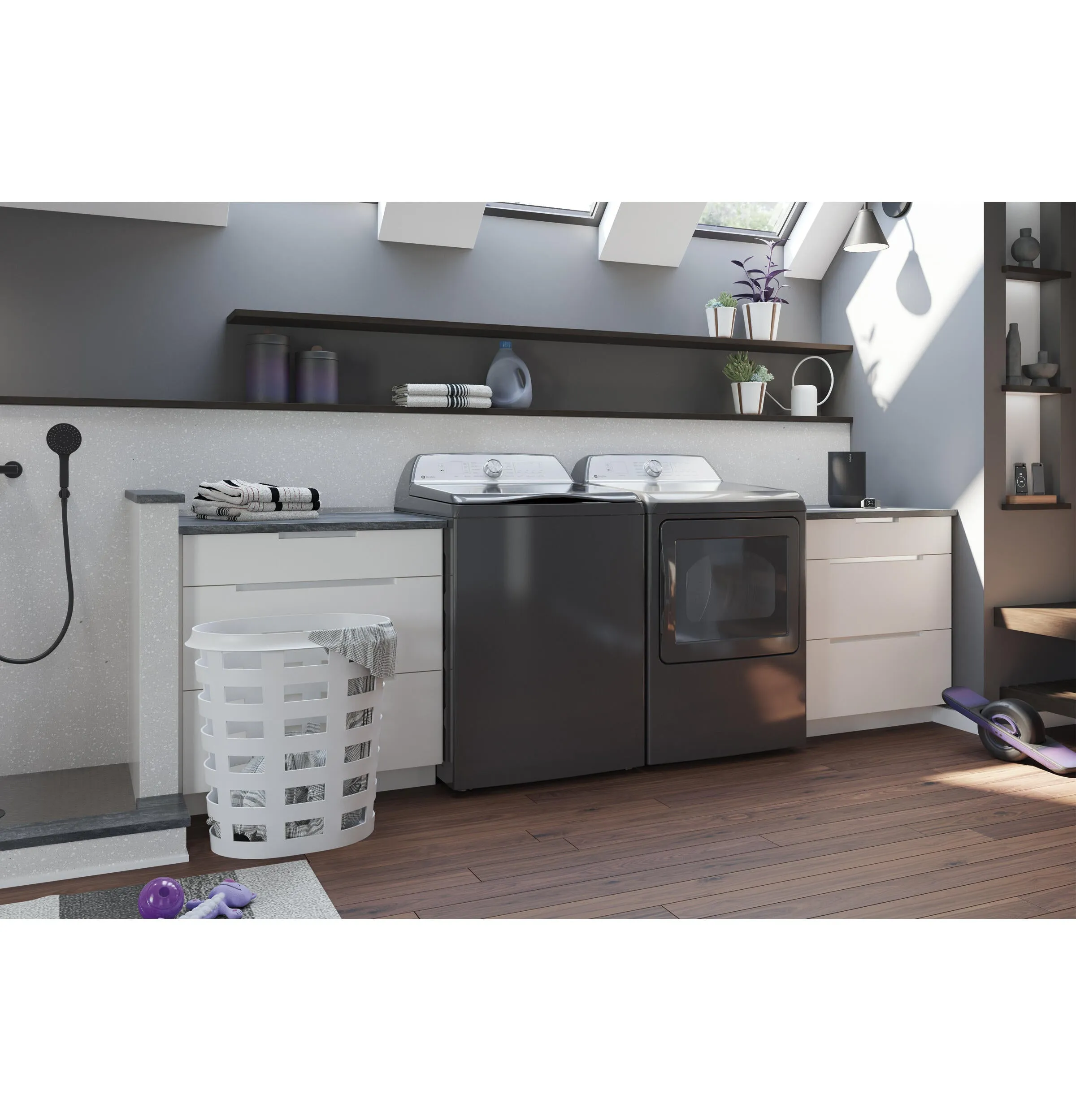 Ge Appliances PTW600BPRDG Ge Profile&#8482; 5.0 Cu. Ft. Capacity Washer With Smarter Wash Technology And Flexdispense&#8482;