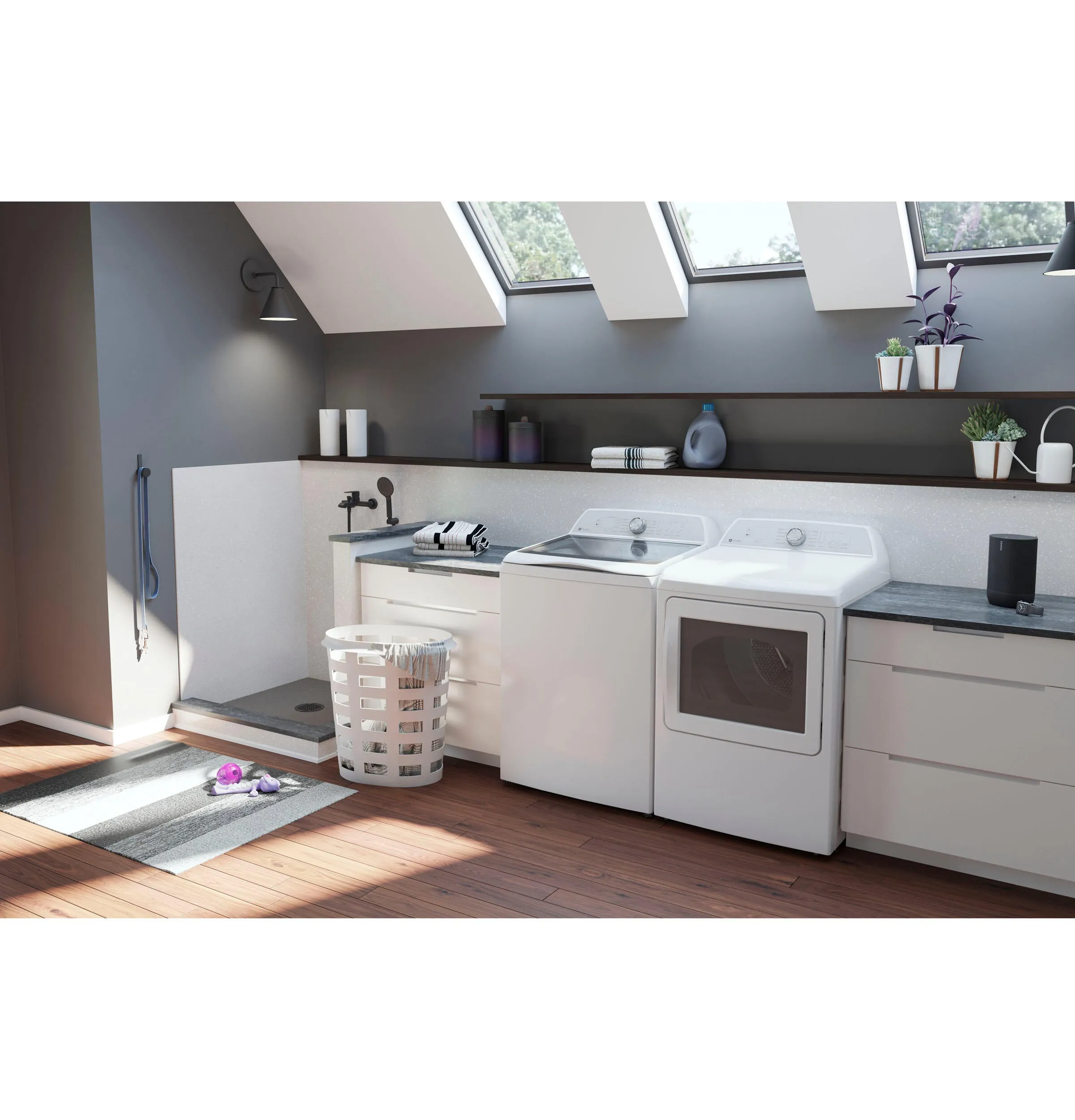 Ge Appliances PTW605BSRWS Ge Profile&#8482; 4.9 Cu. Ft. Capacity Washer With Smarter Wash Technology And Flexdispense&#8482;