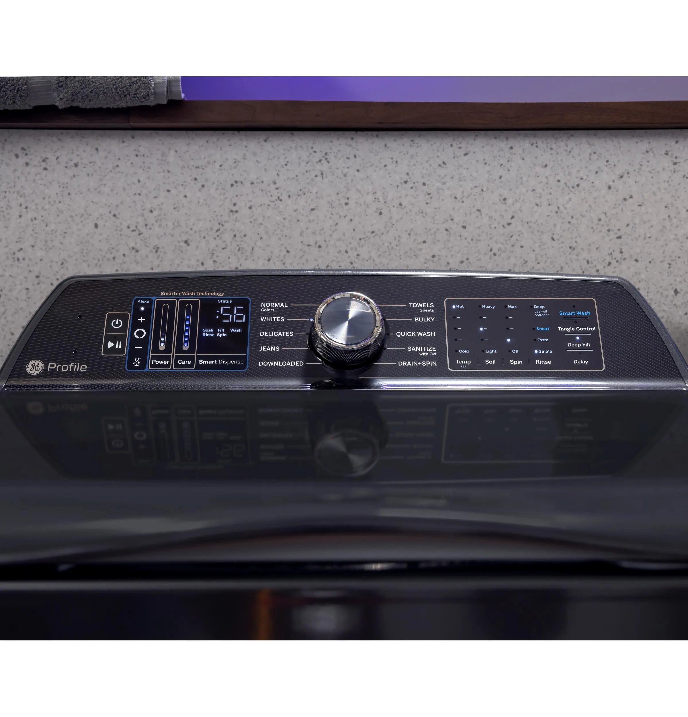 Ge Appliances PTW800BPWRS Ge Profile&#8482; Energy Star 5.4 Cu. Ft. Capacity Washer With Smarter Wash Technology And Adaptive Smartdispense