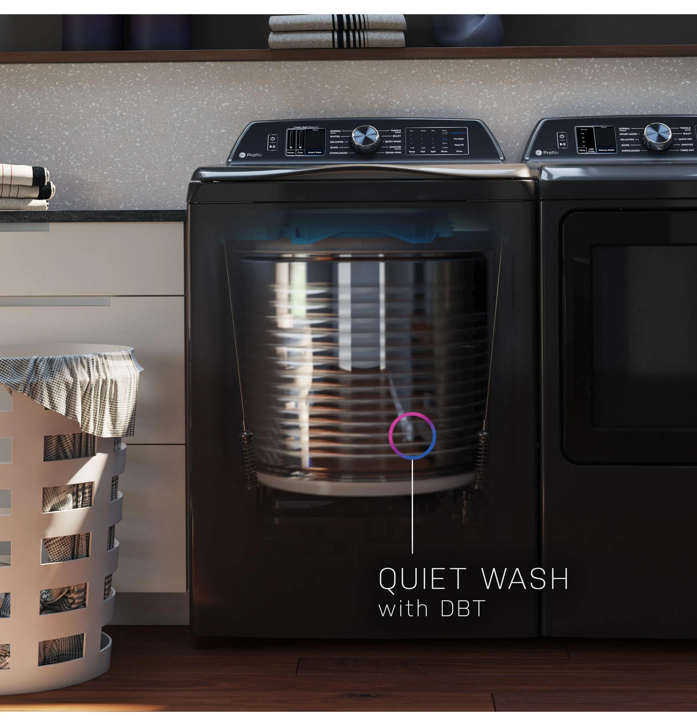 Ge Appliances PTW800BPWRS Ge Profile&#8482; Energy Star 5.4 Cu. Ft. Capacity Washer With Smarter Wash Technology And Adaptive Smartdispense