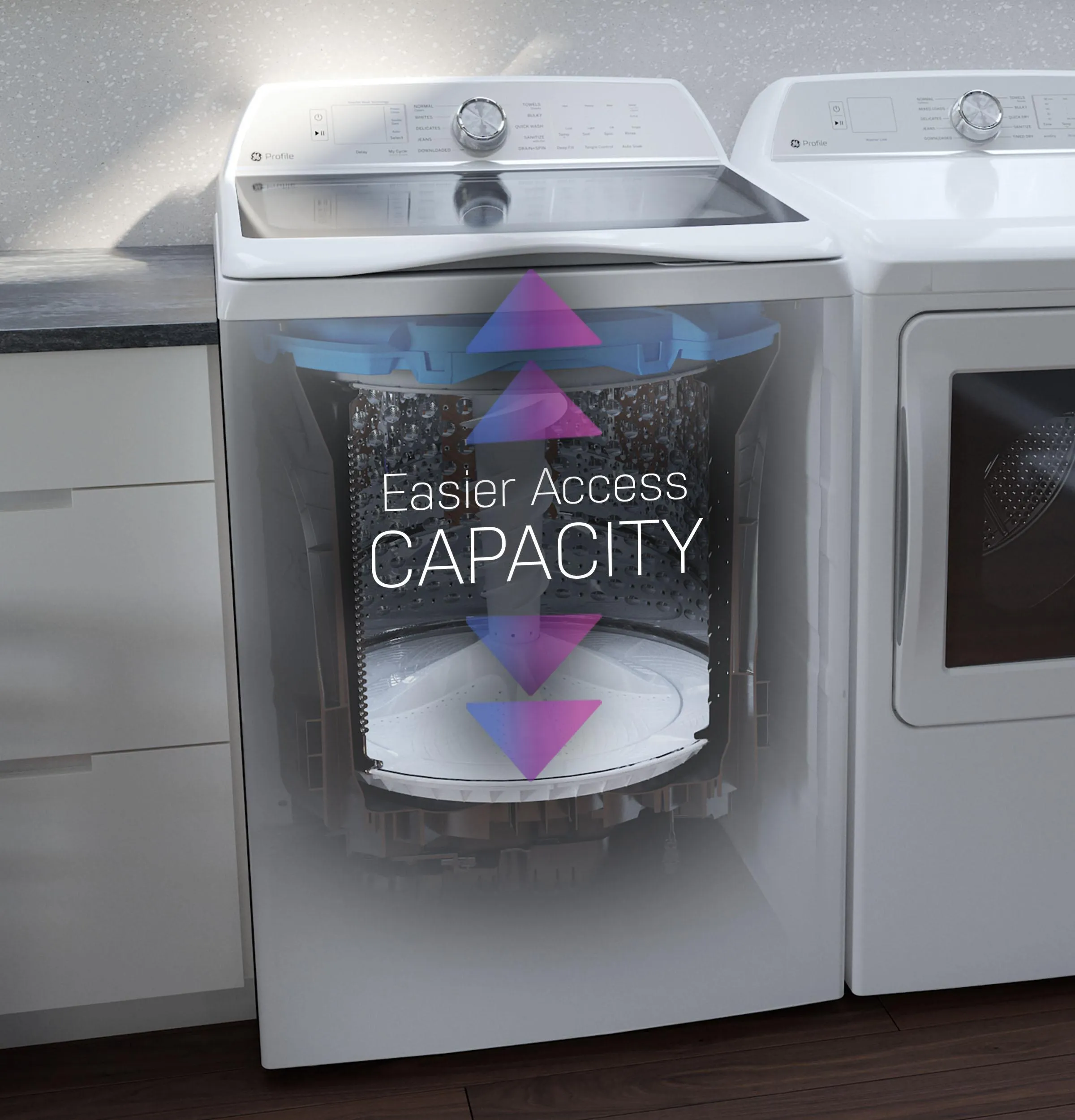 Ge Appliances PTW800BPWRS Ge Profile&#8482; Energy Star 5.4 Cu. Ft. Capacity Washer With Smarter Wash Technology And Adaptive Smartdispense