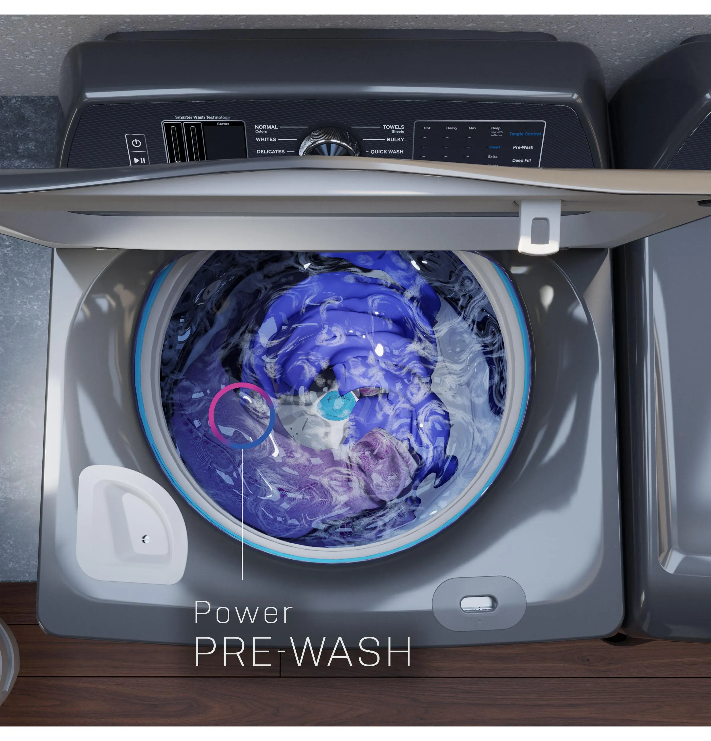Ge Appliances PTW800BPWRS Ge Profile&#8482; Energy Star 5.4 Cu. Ft. Capacity Washer With Smarter Wash Technology And Adaptive Smartdispense