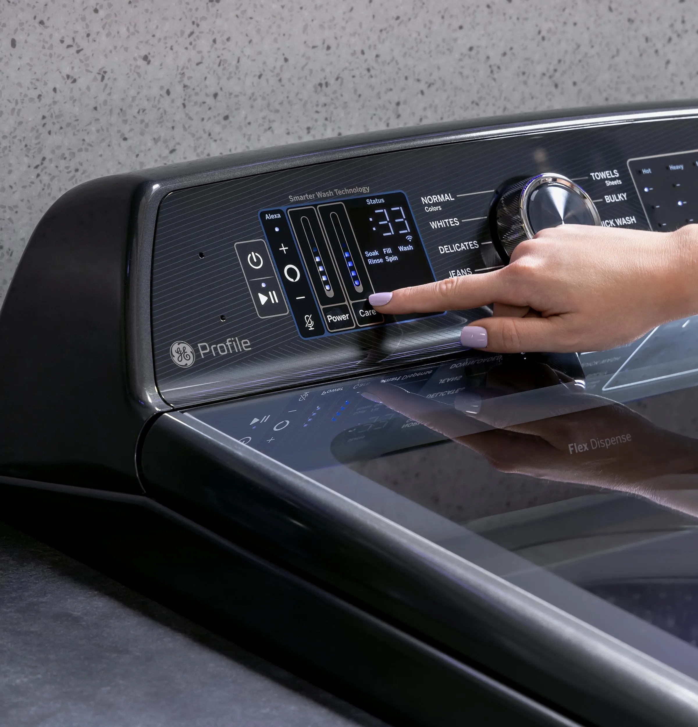 Ge Appliances PTW800BPWRS Ge Profile&#8482; Energy Star 5.4 Cu. Ft. Capacity Washer With Smarter Wash Technology And Adaptive Smartdispense