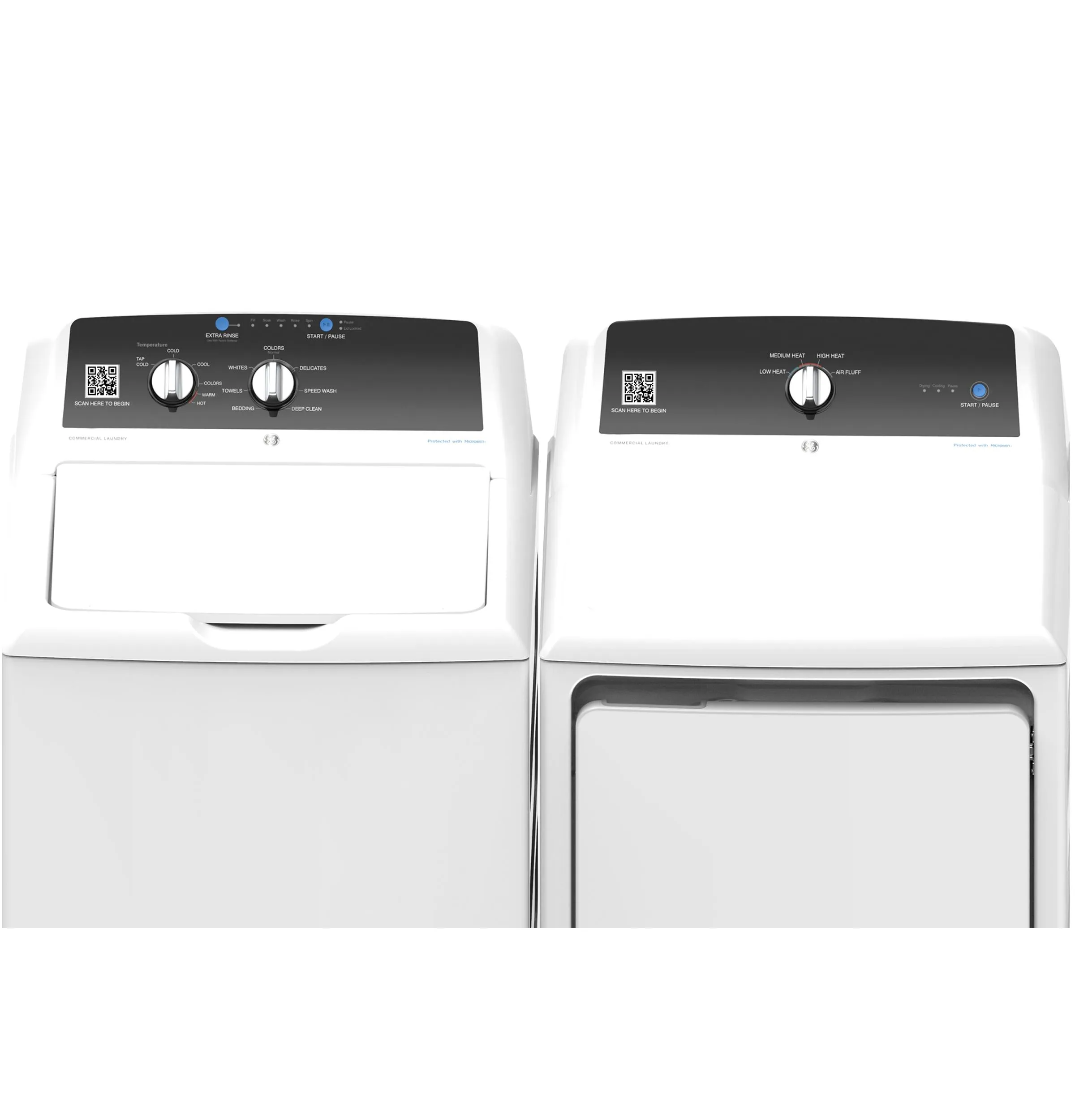 Ge Appliances VTD52EASRWB Ge 7.4 Cu. Ft. Capacity Aluminized Alloy Drum Commercial Electric Dryer With Sensor Dry