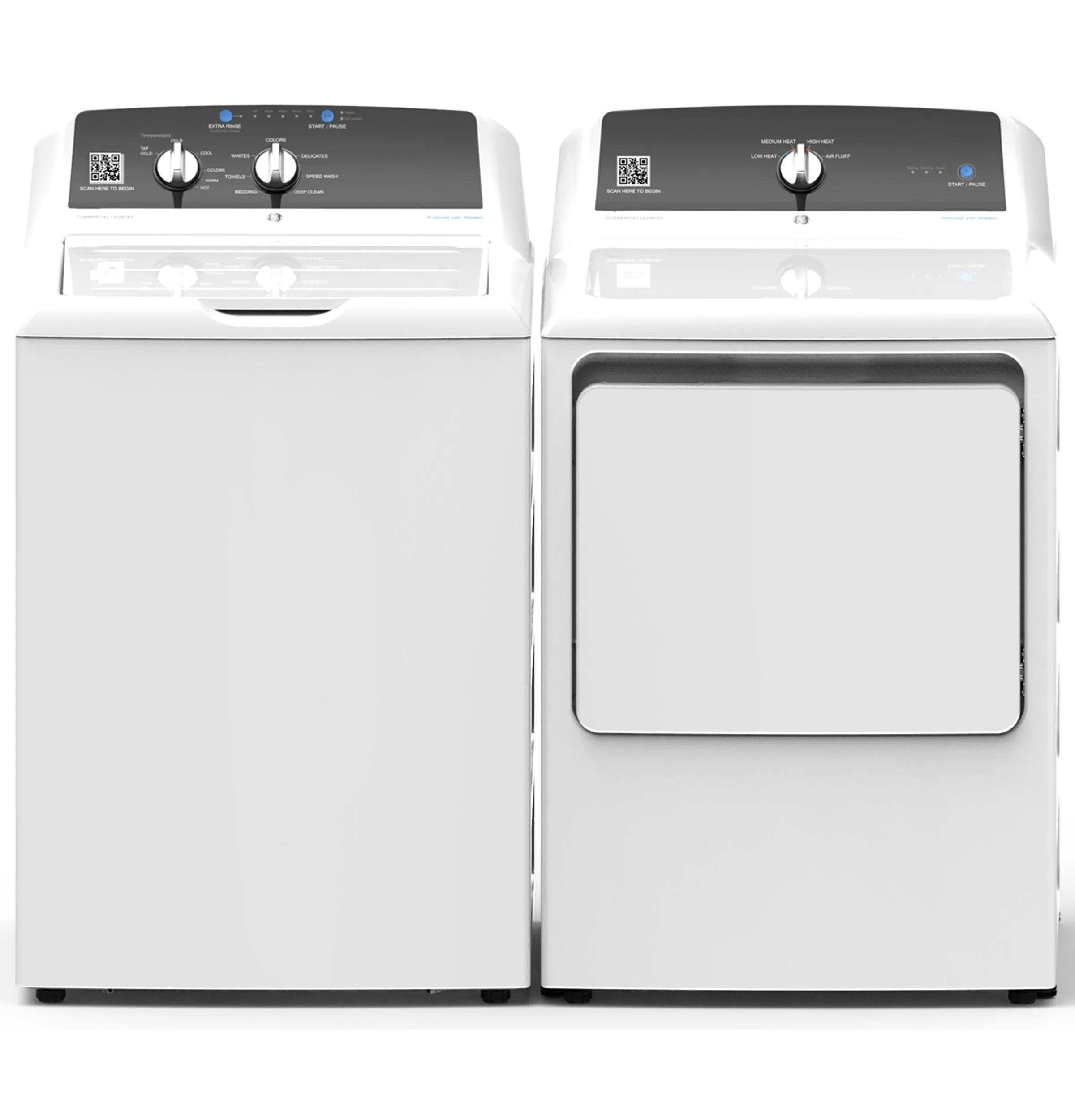 Ge Appliances VTD52GASRWB Ge 7.4 Cu. Ft. Capacity Aluminized Alloy Drum Commercial Gas Dryer With Sensor Dry