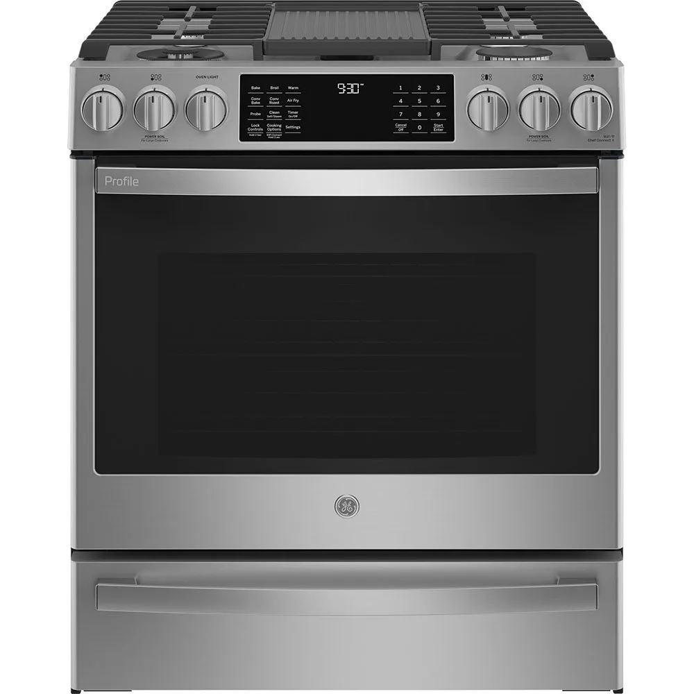 GE Profile 30" Slide-In Duel Fuel Range - Stainless - PC2S930YPFS