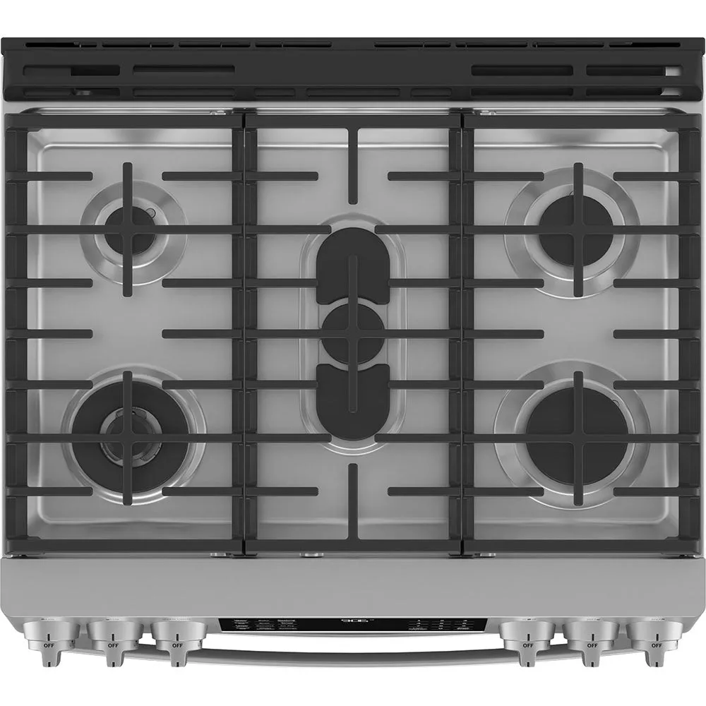 GE Profile 30" Slide-In Gas Range Double Oven - Stainless - PCGS960YPFS
