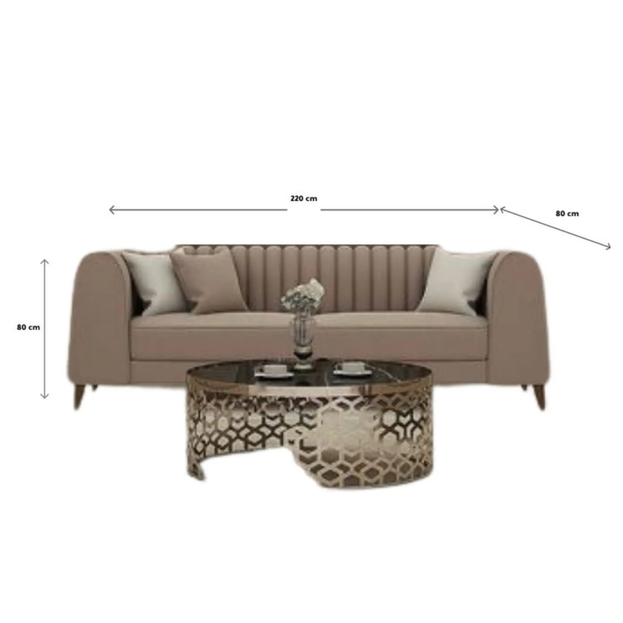 Ghuroob - Modern three-tone beige sofa