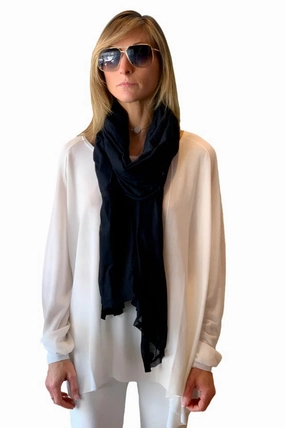 Flash Deal Alert Sheer Print Scarf - Black