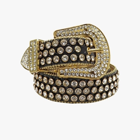Dna Belt - Black Alligator Skin With Silver Stones Special Price Today