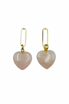 Semi-Precious Heart Earrings Exclusive Hot Pick Special Deal Frenzy