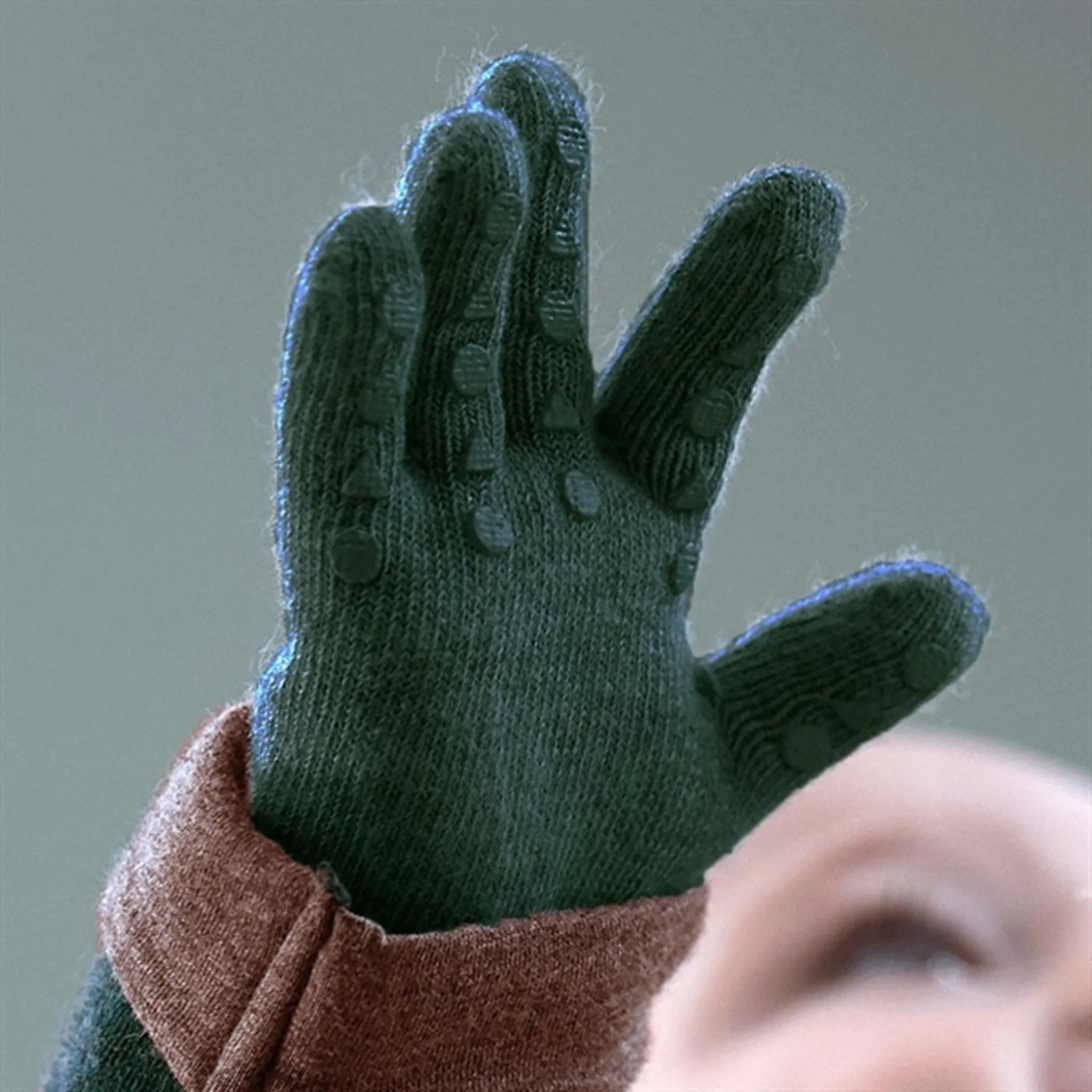 Gobabygo Wool Grip Gloves Forrest Green Big Clearance Event