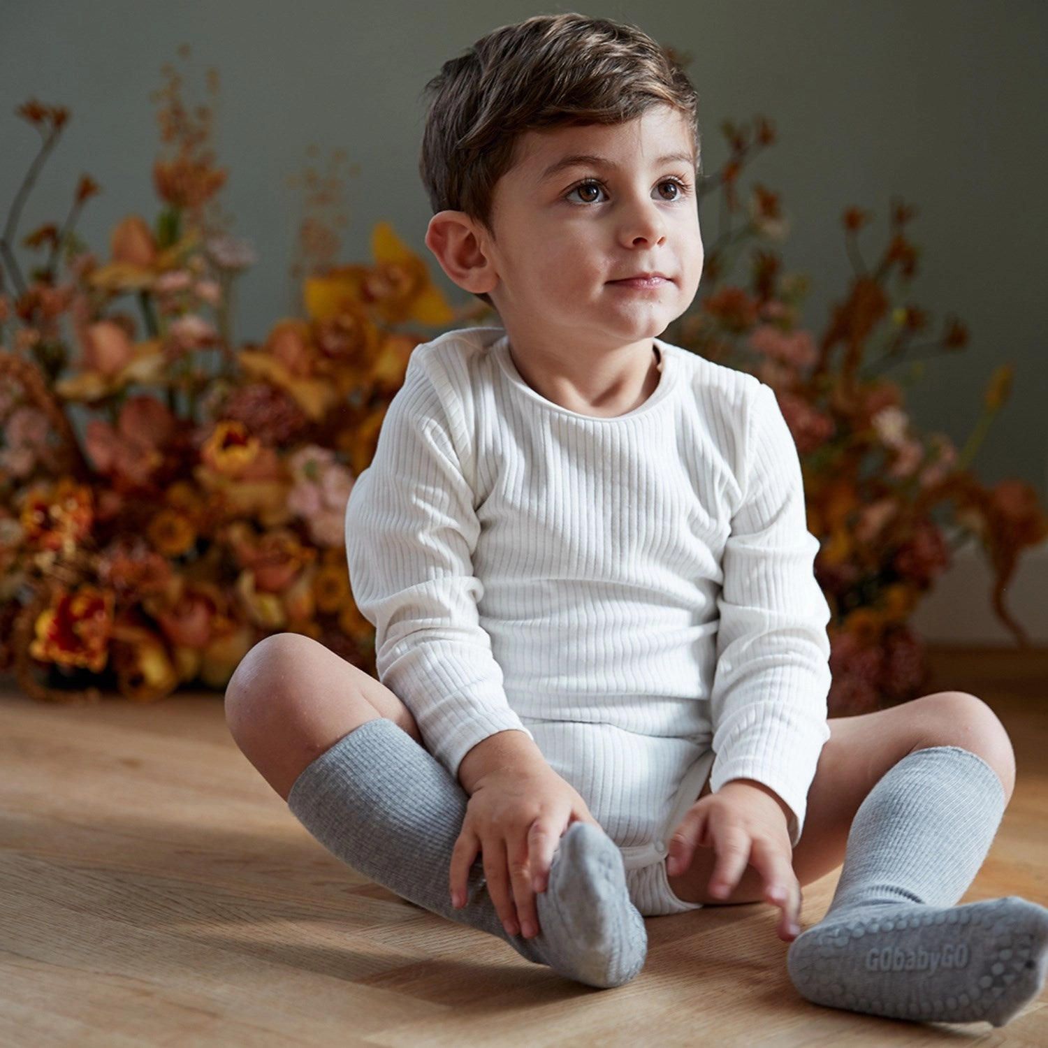 Gobabygo Grey Melange Non-Slip Socks Bamboo Biggest Savings Now Price Drop Alert