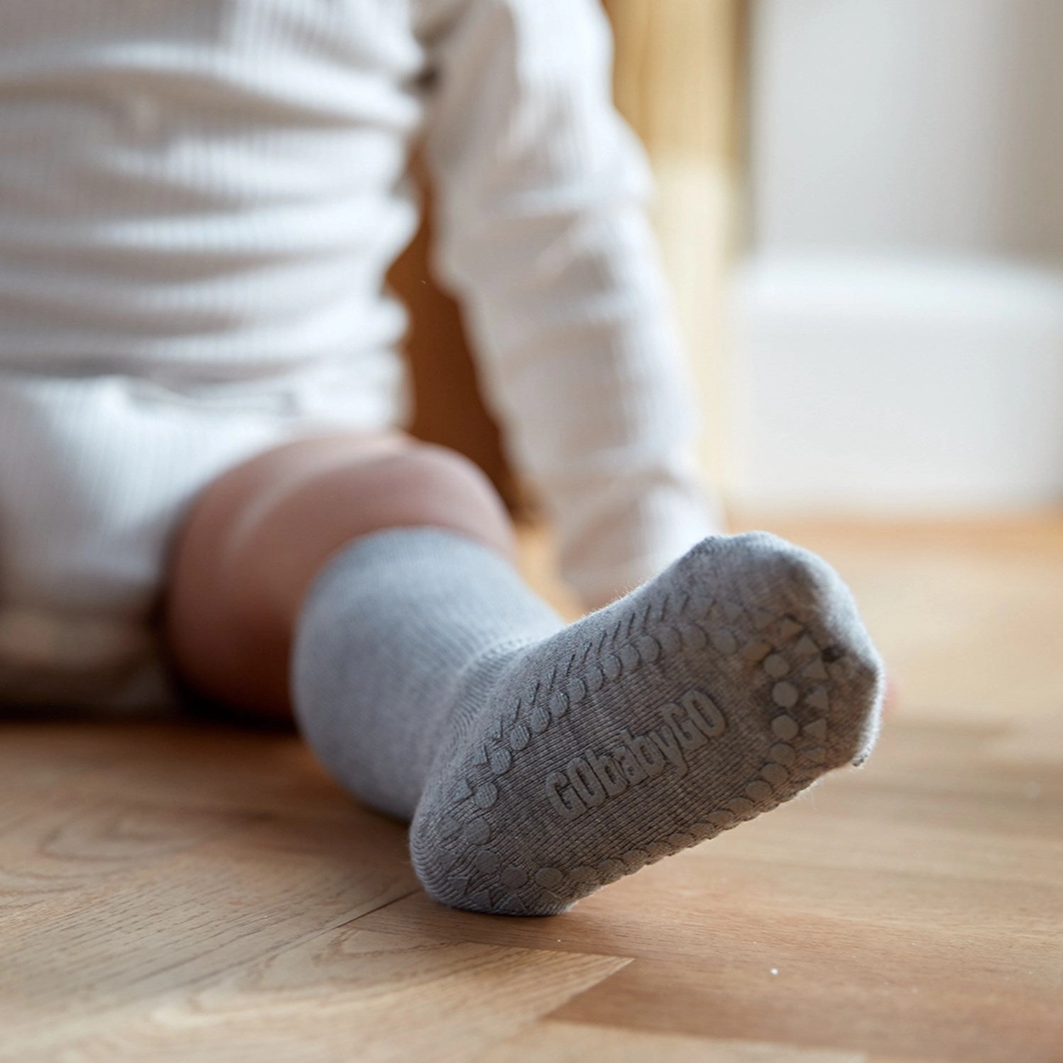 Best Deal Today Gobabygo Grey Melange Non-Slip Socks Bamboo