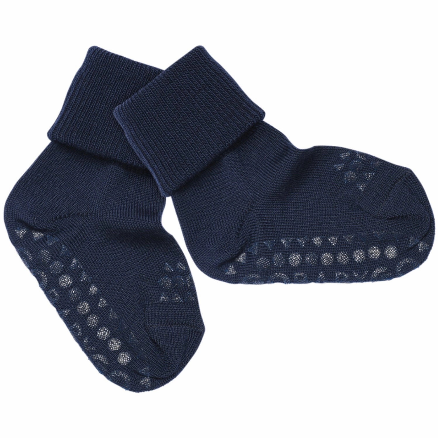 Gobabygo Midnight Blue Non-Slip Socks In Merino Wool Must-Have Steals
