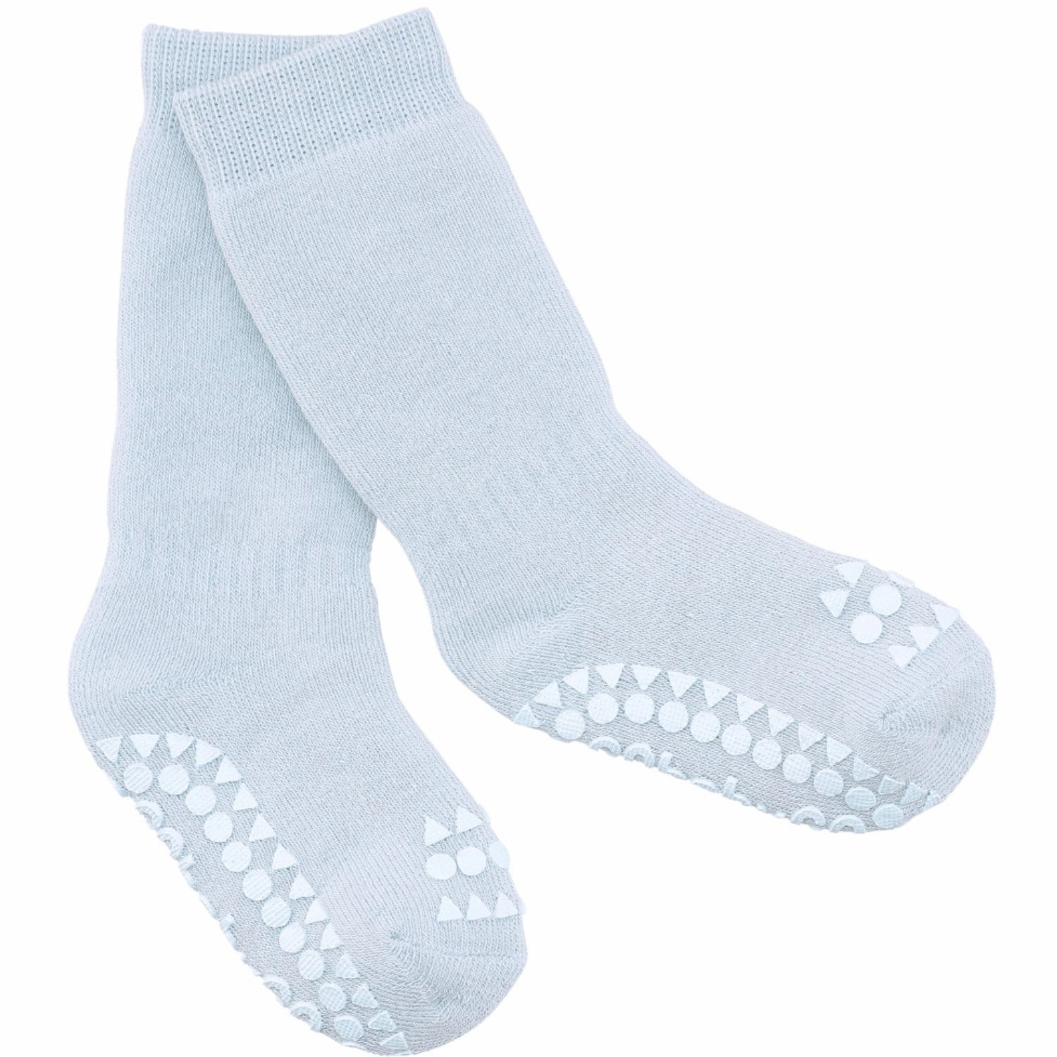 Gift Sale Event Surprise Discount Today Gobabygo Sky Blue Non-Slip Socks Organic Terry Cotton