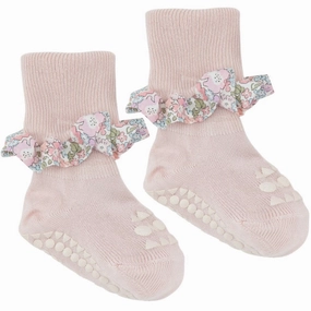 Gobabygo Soft Pink / Michelle Pink Non-Slip Socks Bamboo / Liberty Mega Hot Offer