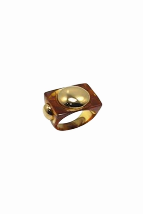 Gold Polished Tortoise Shell Ring Limited Stock Offer
