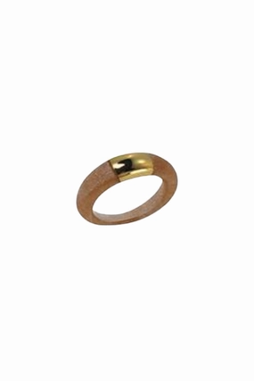 Must-Have Deal Big Sale Today Gold Polished Two Tone Sandstone Ring