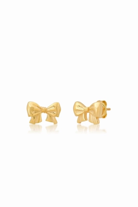 Golden Bow Stud Earrings Clearance Steal Today Clearance Event Alert