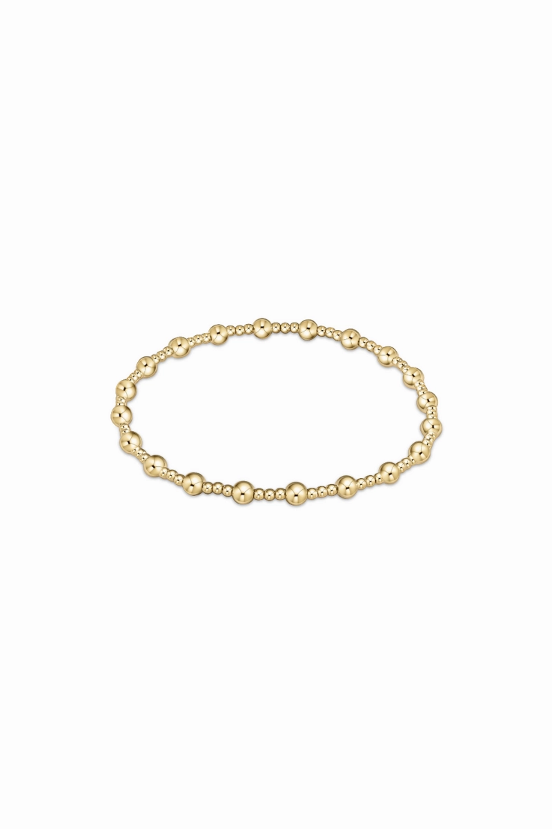 Classic Sincerity Pattern 4Mm Bead Bracelet Gold Must-Shop Sale Gift-Worthy Sale