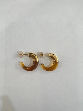 Mini Moon Gold Tortoise Cuff Earrings Exclusive Online Discount