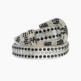 Dna Belt - Silver Alligator Leather With Black And Silver Stones Shop the Savings Now