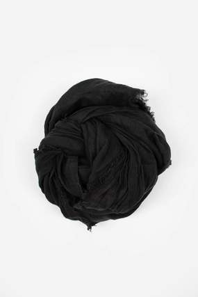 Square Linen Scarf Seltstripe Black Todays Hot Pick