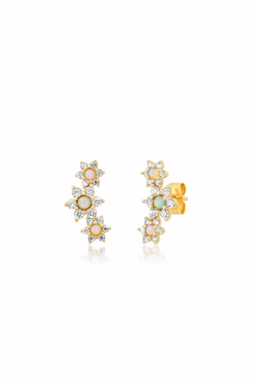 Todays Steal Triple Flower Climber Earrings