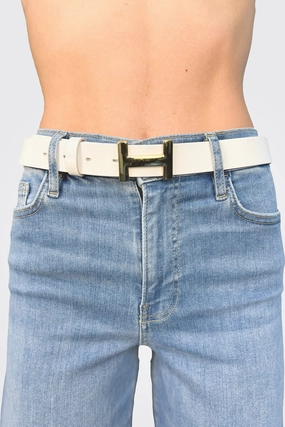 Dont Miss This Steal Flash Deal Alert H Small Buckle Leather Belt - White