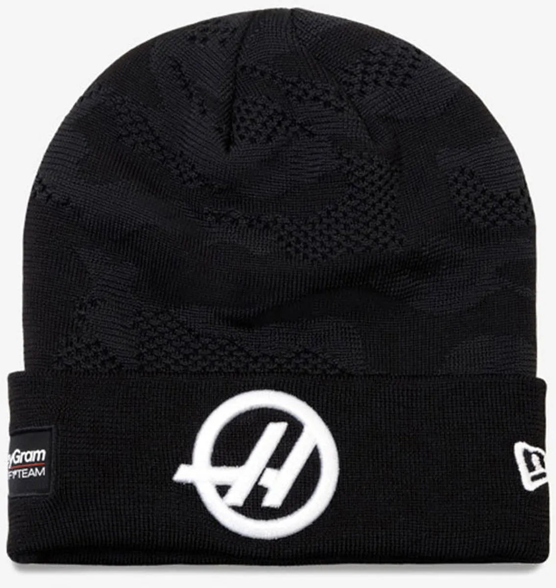 Save Today Event Haas F1 New Era Driver Oliver Bearman Black Camo Cuff Beanie