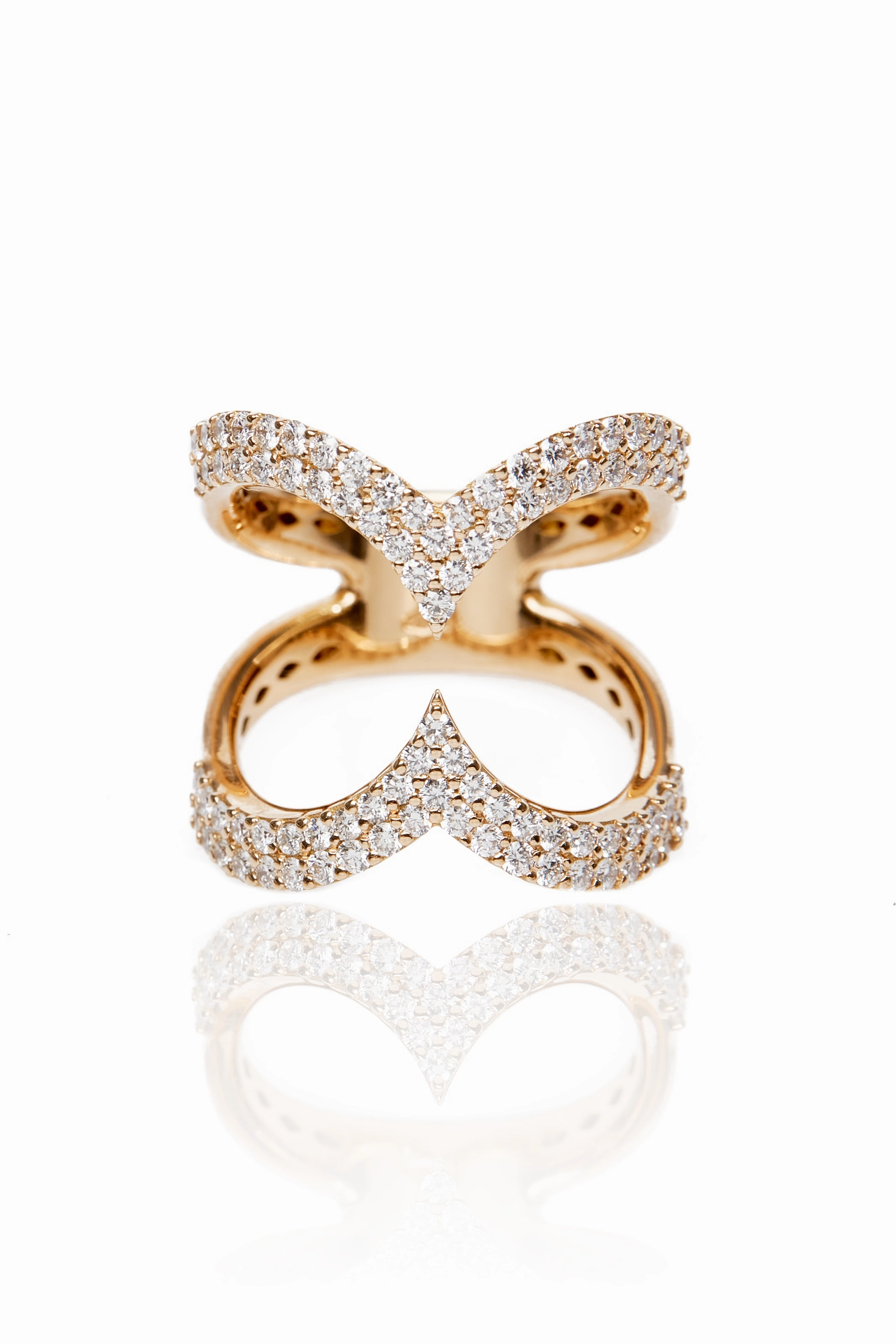 Instant Savings Deal Save More Now Half Heart Diamond Ring In 18K Rose Gold