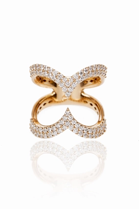 Instant Savings Deal Save More Now Half Heart Diamond Ring In 18K Rose Gold