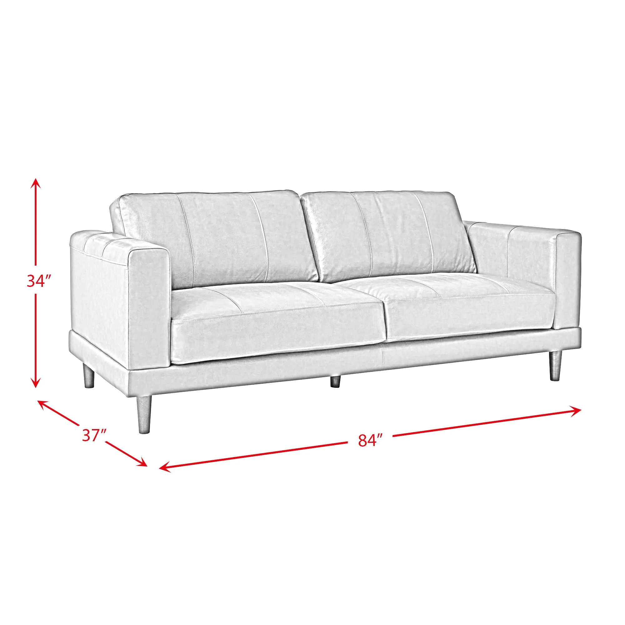 Hampton Leather Fiero Chestnut 3 Seater Sofa