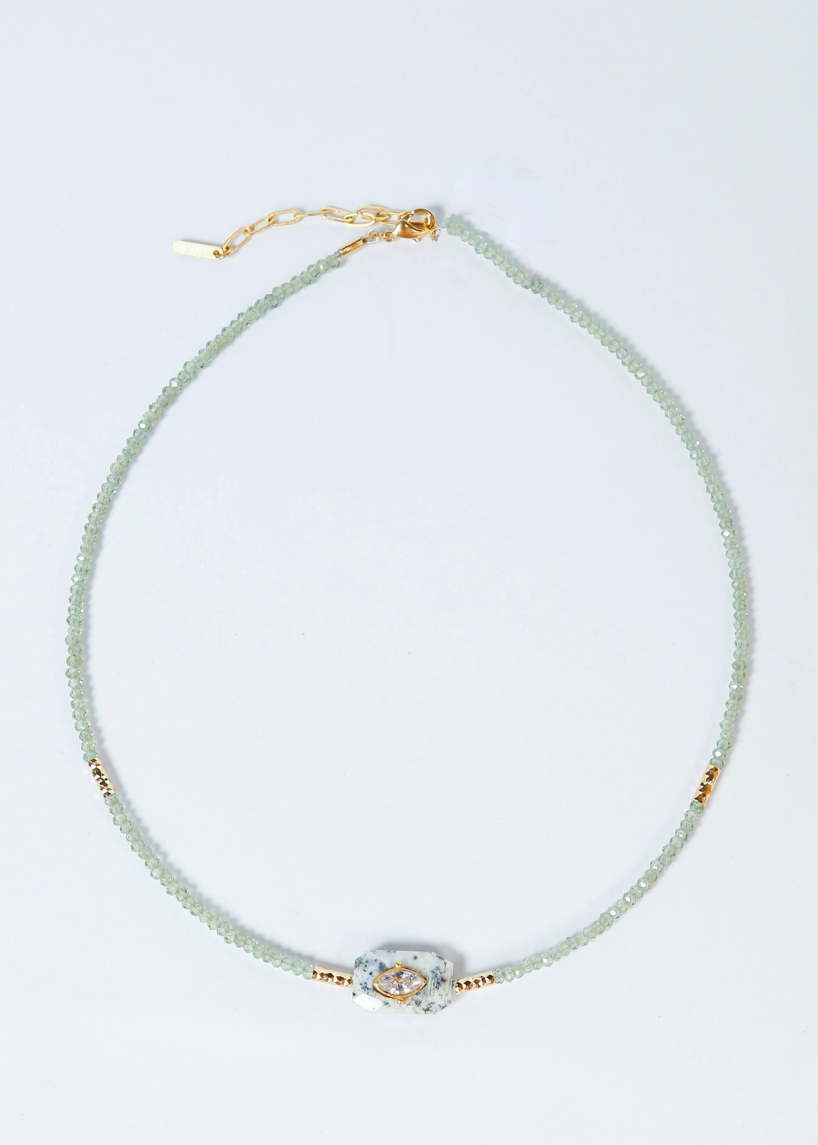 Hanka Inside Choker In Green Apatite, Dendrite Agate Today Only Savings