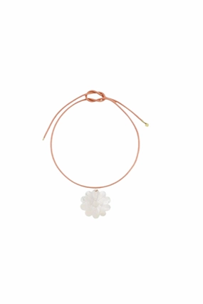 Special Online Offer Hart - Mother Of Pearl Daisy Cord Necklace - Conch Pink Necklace