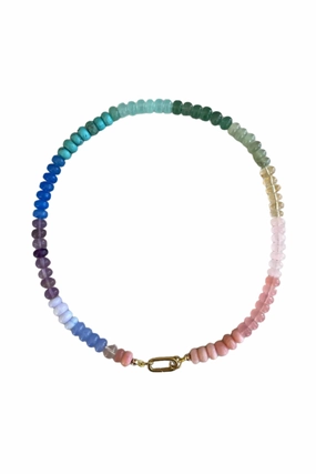 Grab It Now Hart - Pastel Rainbow Gemstone Necklace