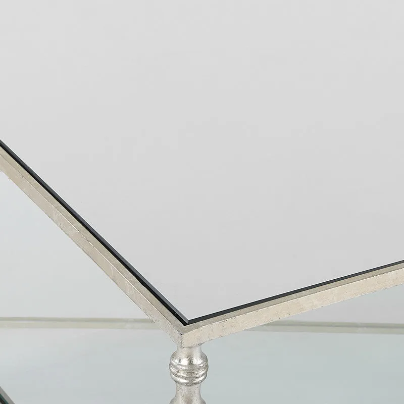 Henzler 121 W x 48 H x 71 D Gold Rectangle Coffee Table with Mirror Top