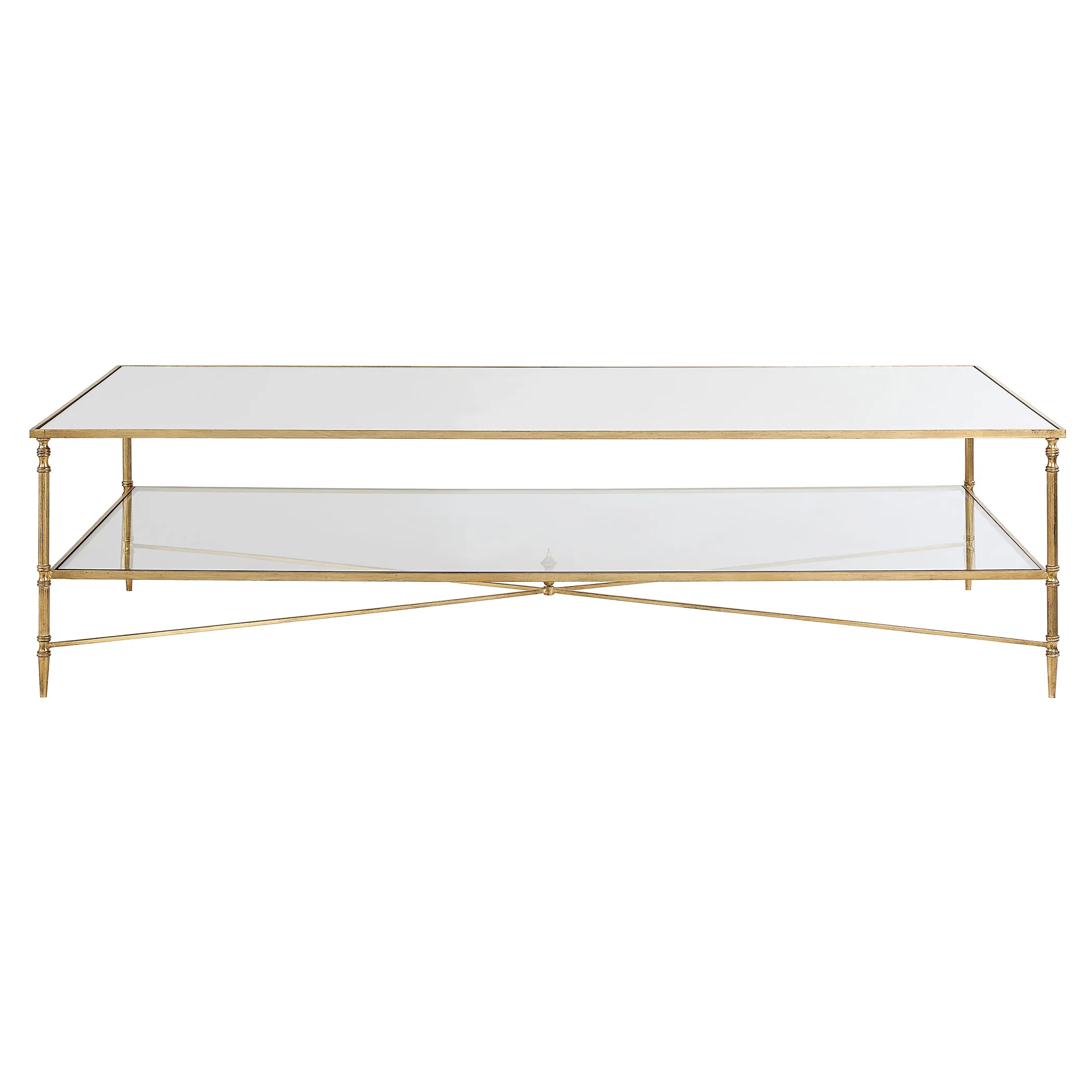 Henzler 181 W x 48 H x 91 D Rectangle Coffee Table with Mirror Top