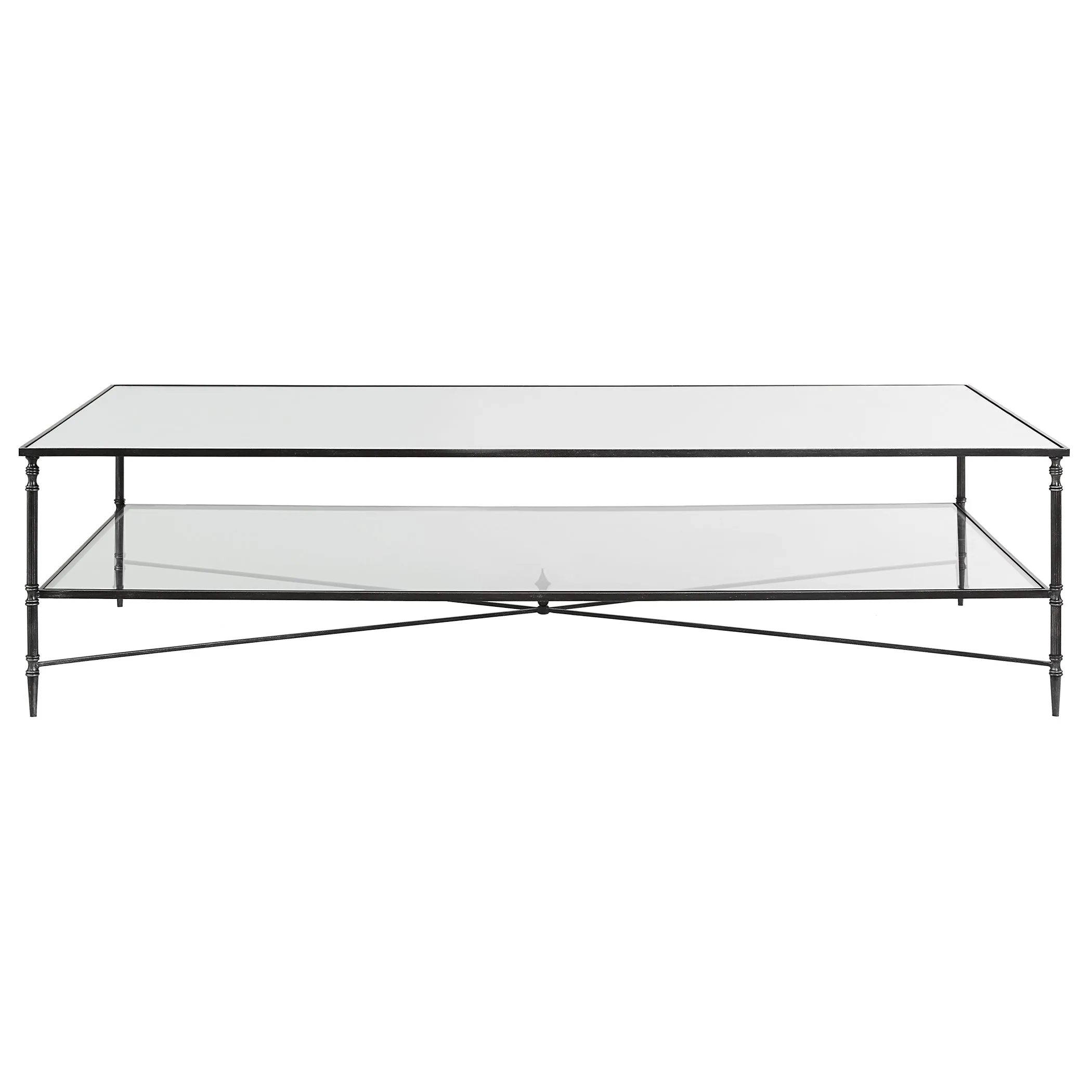 Henzler 181 W x 48 H x 91 D Rectangle Coffee Table with Mirror Top