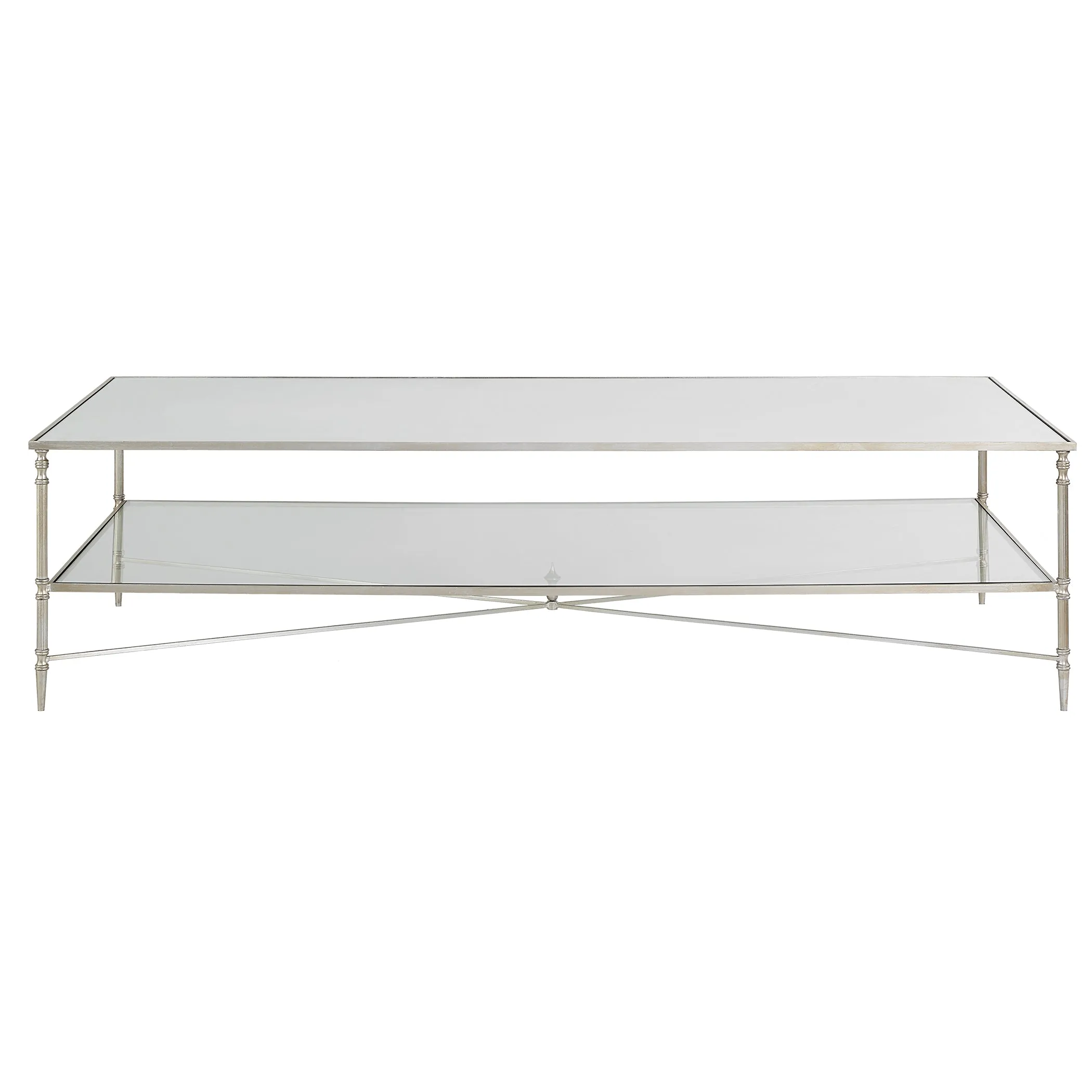 Henzler 181 W x 48 H x 91 D Rectangle Coffee Table with Mirror Top