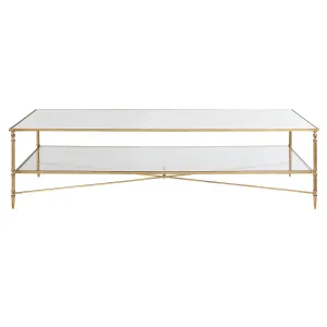 Henzler 181 W x 48 H x 91 D Rectangle Coffee Table with Mirror Top