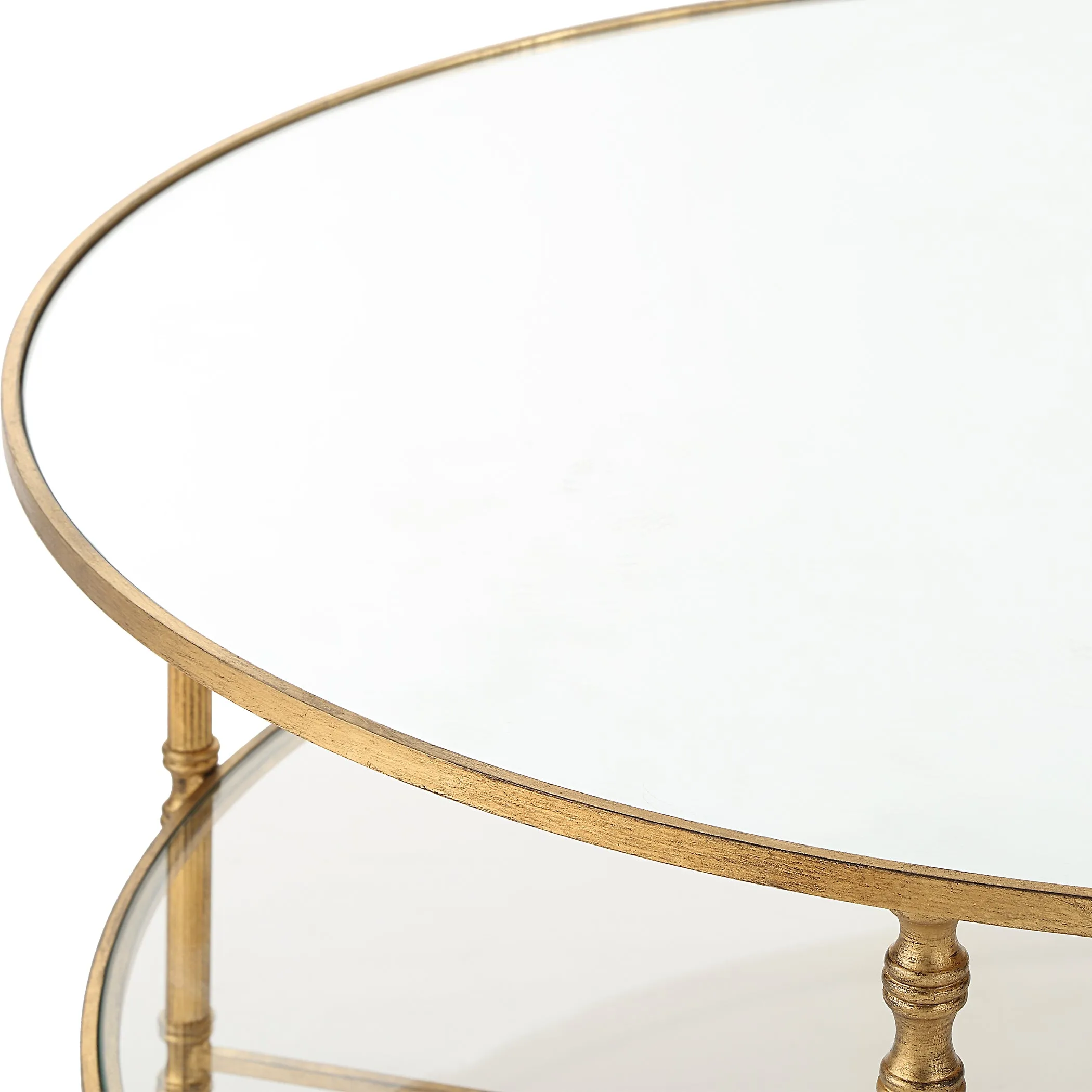 Henzler 91 W x 48 H x 91 D Round Coffee Table with Mirror Top