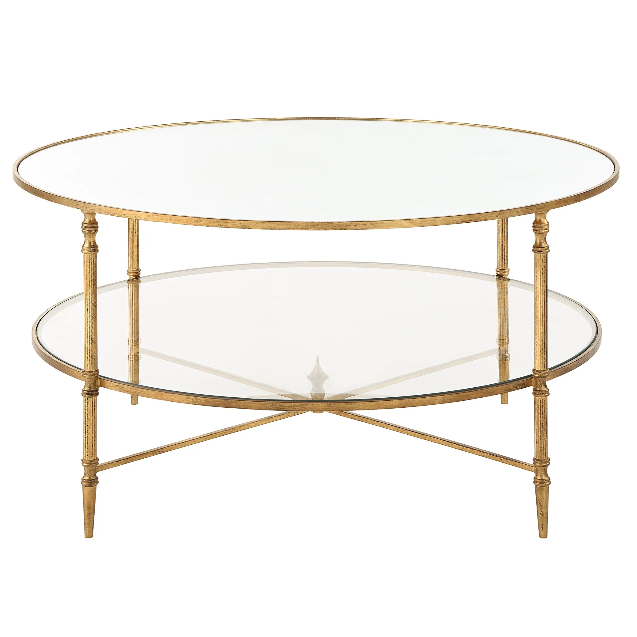 Henzler 91 W x 48 H x 91 D Round Coffee Table with Mirror Top