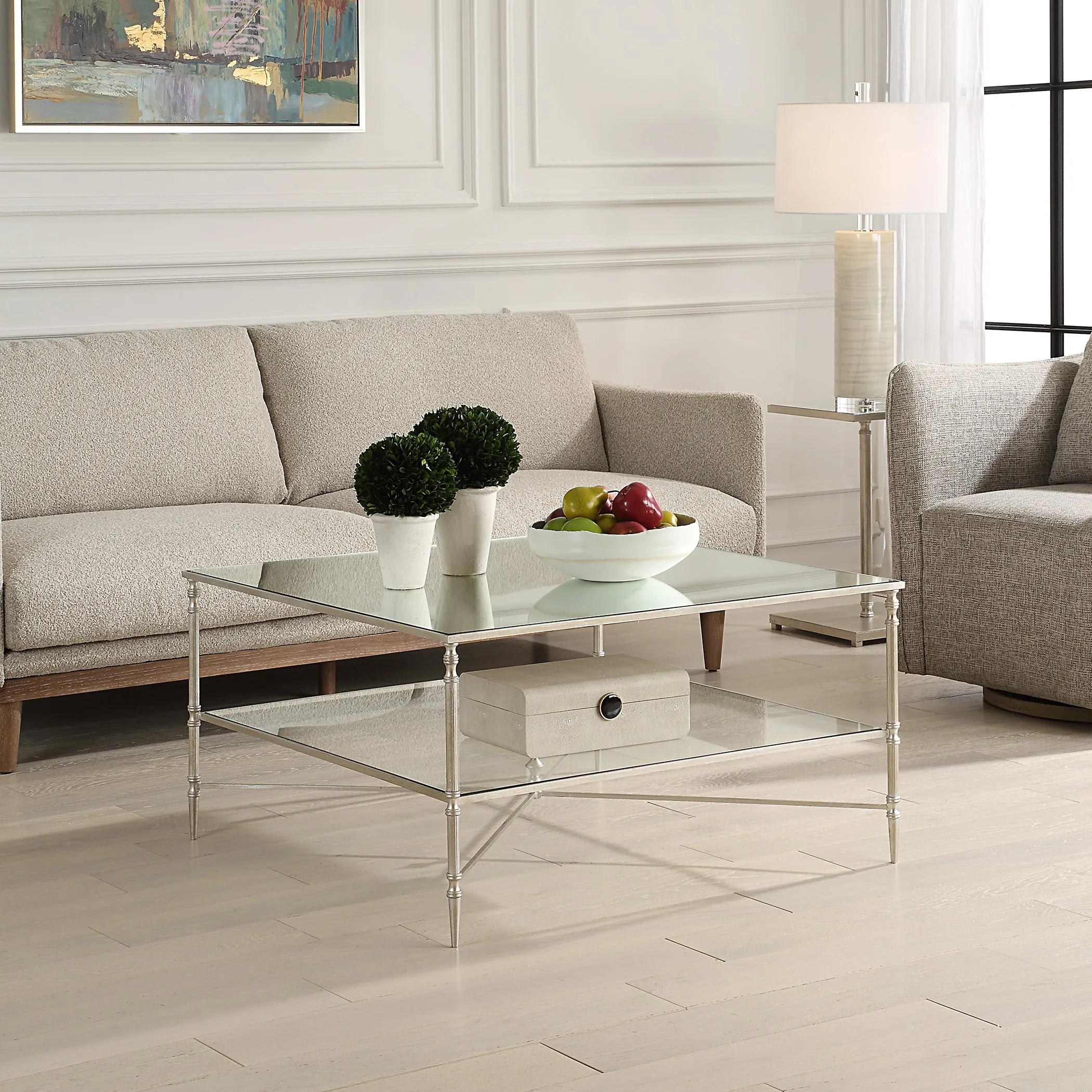 Henzler 91 W x 48 H x 91 D Square Coffee Table with Mirror Top