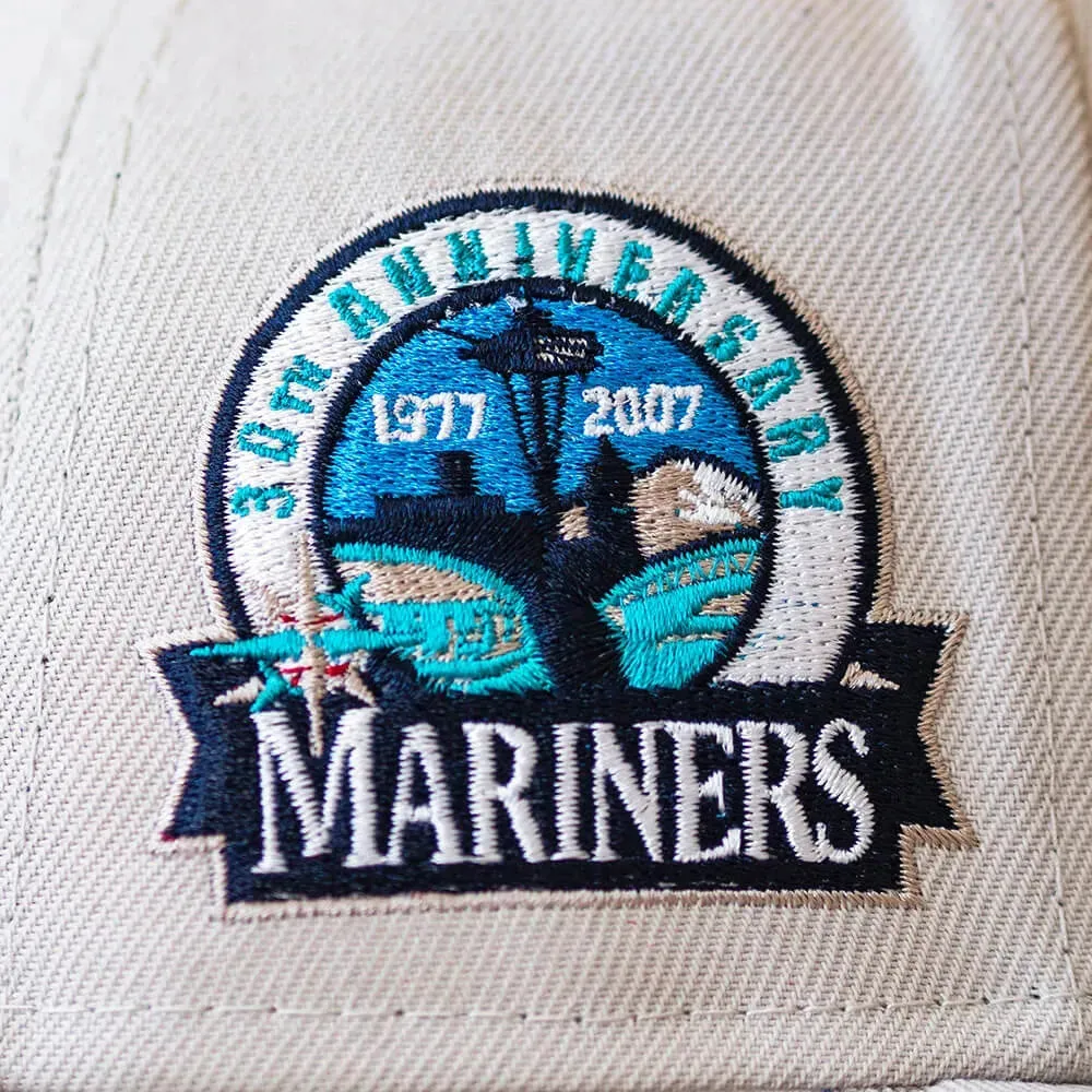 Hot Pick Deal New Era 59Fifty Mlb Seattle Mariners 30Th Anniversary Stone / University Blue Uv Fitted Cap