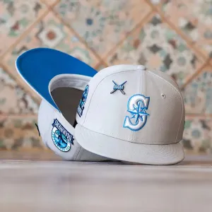 New Era 59Fifty Mlb Seattle Mariners 30Th Anniversary Stone / University Blue Uv Fitted Cap Today Only Savings Instant Discount